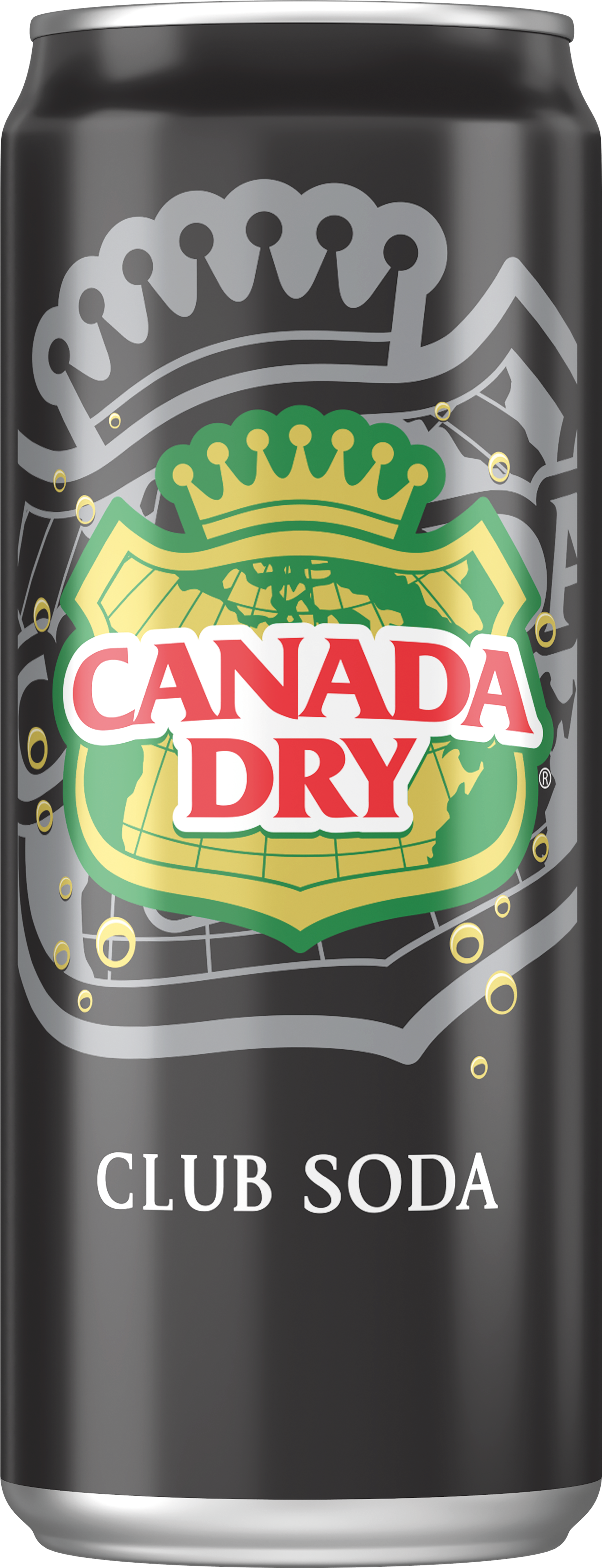Canada Dry Club Soda can on white background