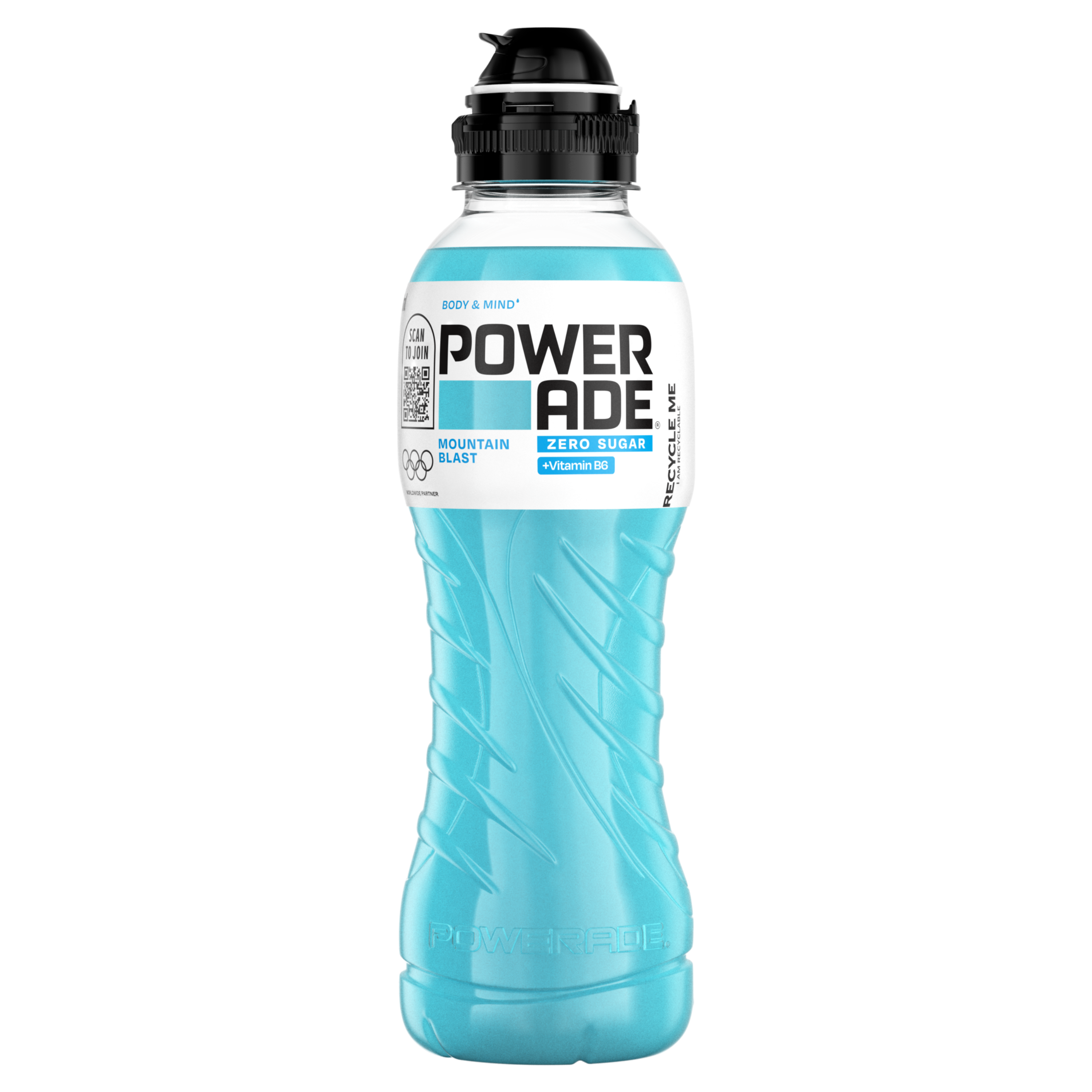 Eine Flasche Powerade Mountain Blast Zero