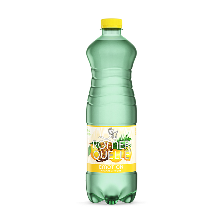 Eine Flasche Römerquelle Emotion Ananas-Zitrone