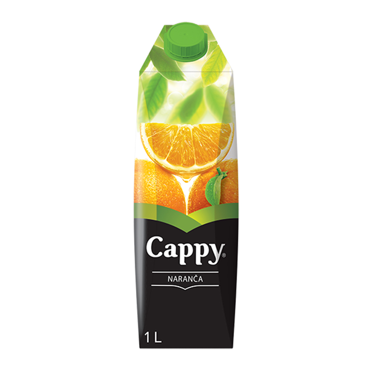 Cappy Naranća pakovanje od 1 litar sa belom pozadinom