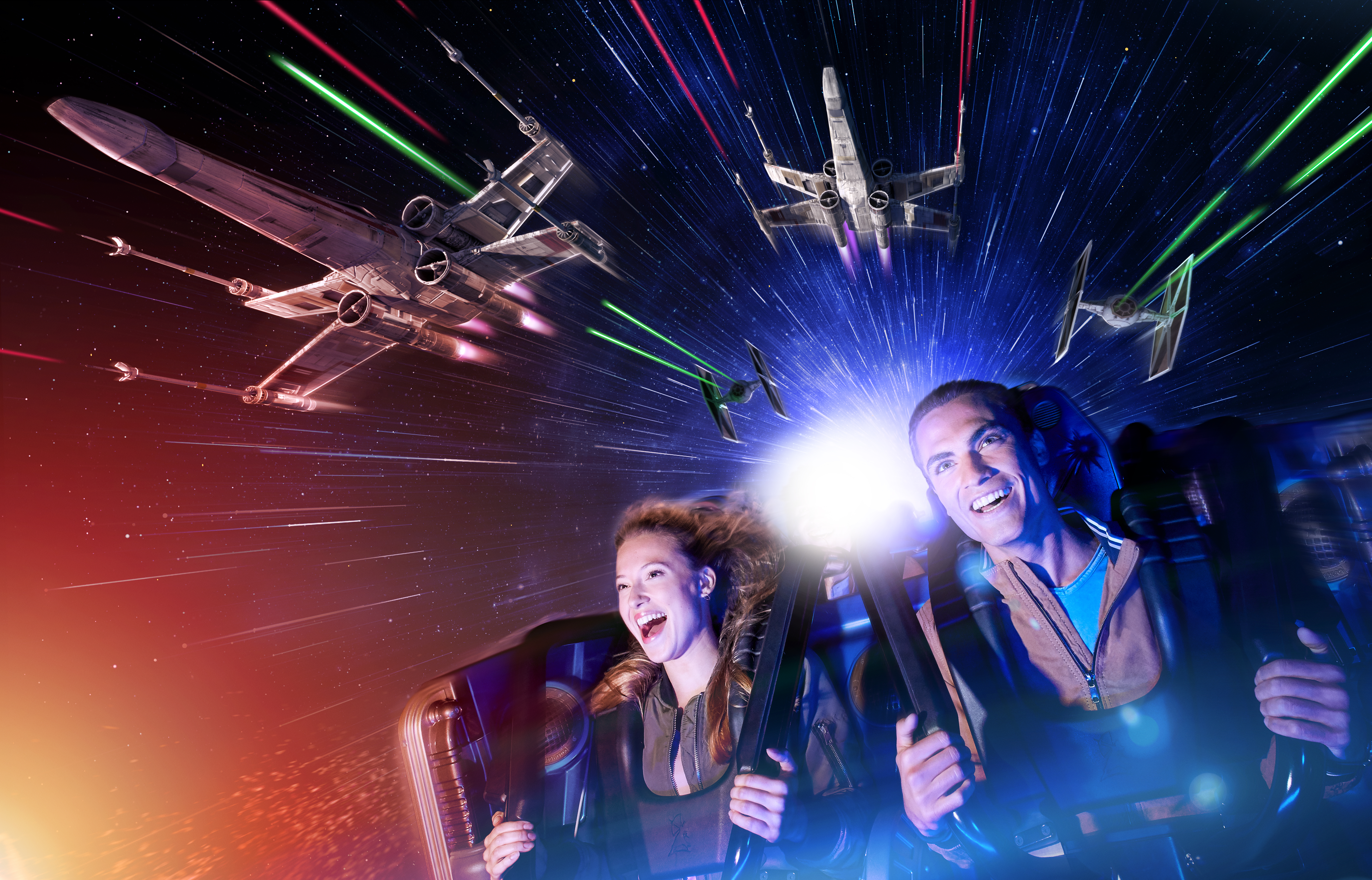 Une photo tirée de l'attraction Space Mountain à Disneyland Paris. Een foto genomen van de attractie Space Mountain in Disneyland Paris.
