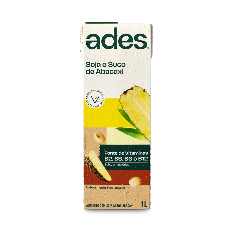 Garrafa de litro AdeS Soja + Suco de Abacaxi