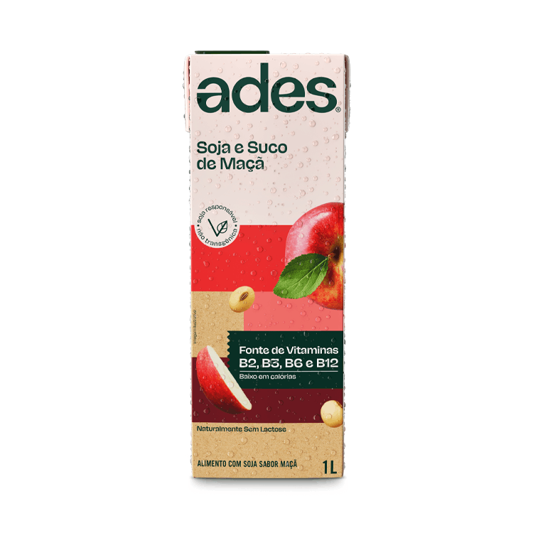 Garrafa de litro AdeS Soja + Suco de Maçã 
