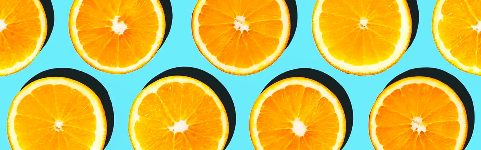 orange slices on a blue background