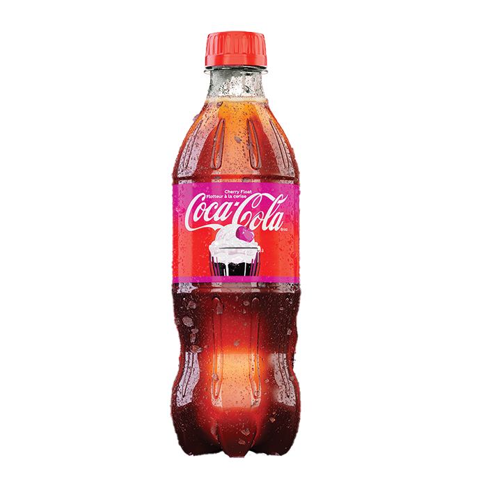 bottle of cherry float