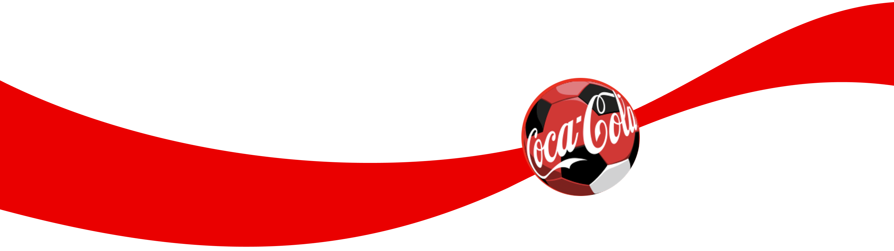 Ballon de soccer Coca-Cola rouge, noir et blanc