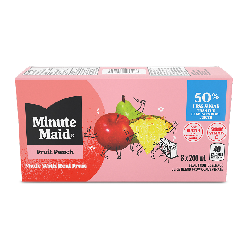 Minute Maid No Sugar Added Fruit Punch Juice Boxes—multipack of juice boxes