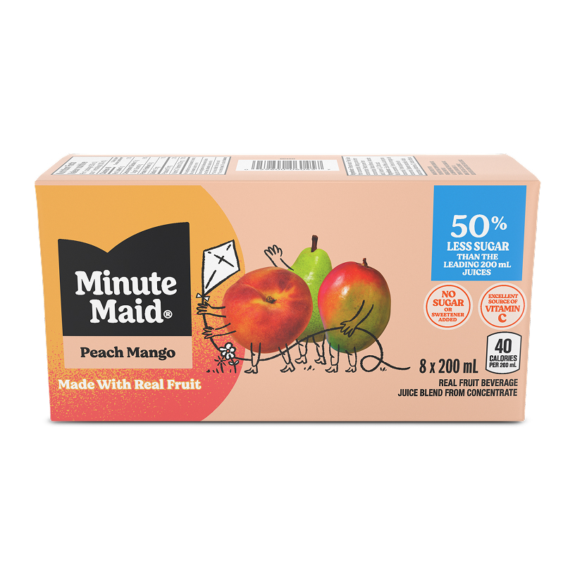 Minute Maid No Sugar Added Peach Mango Juice Boxes—multipack of juice boxes