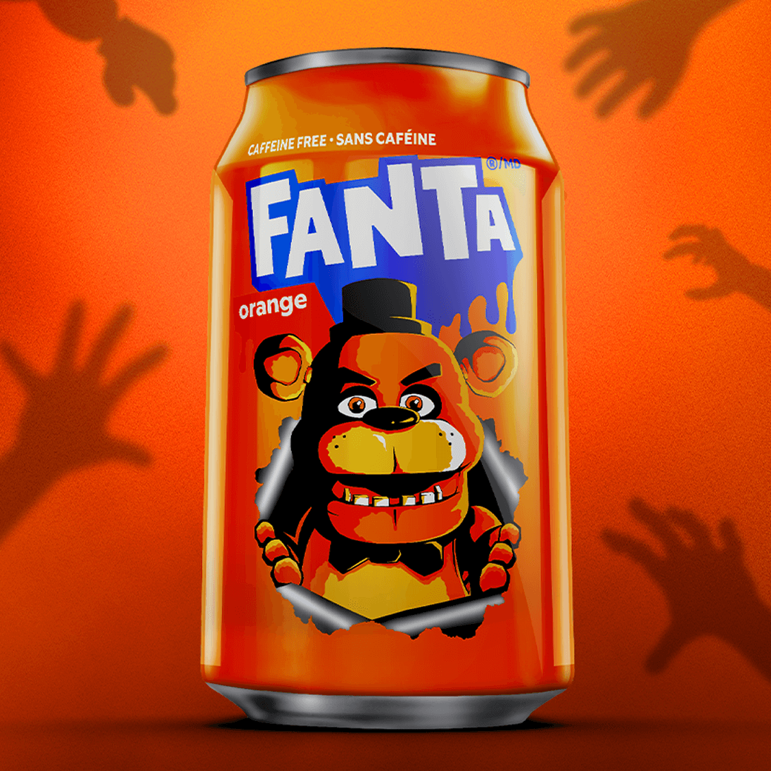 Fanta Orange can with Freddy Fazbear