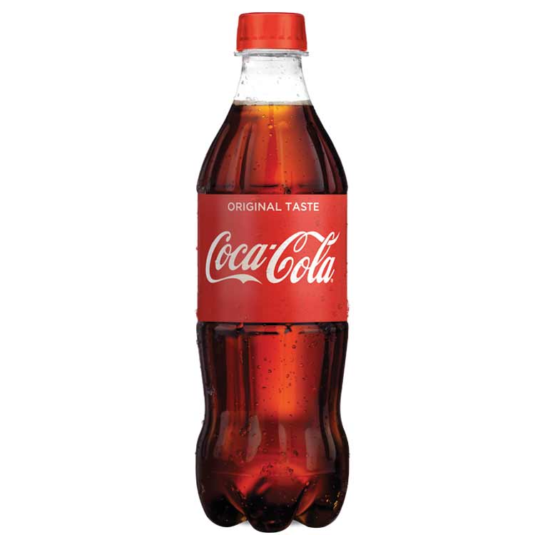 Coca-Cola Original Taste bottle on white background.