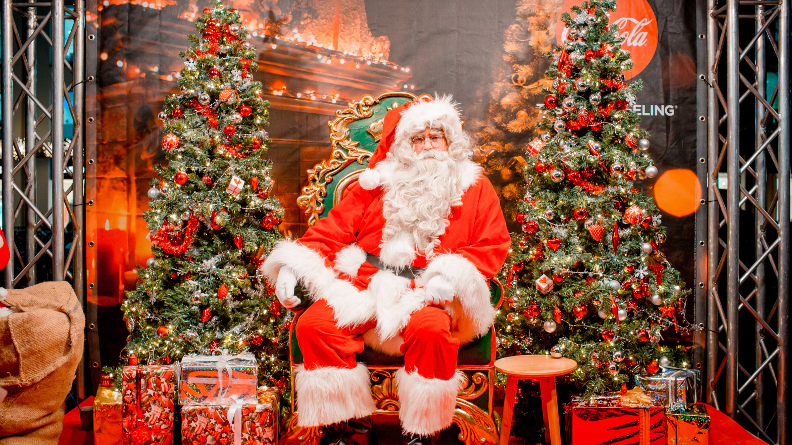 Santa Claus on a christmas truck tour