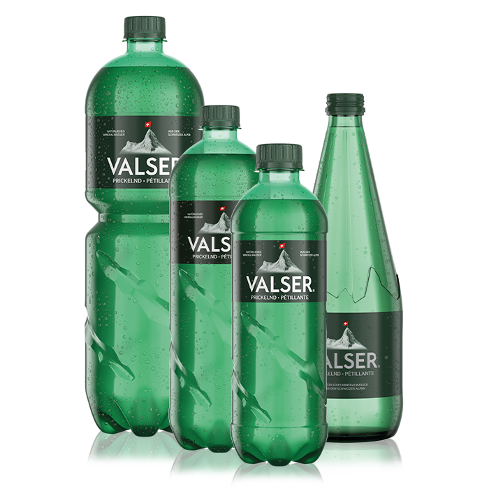 Quatre bouteilles de Valser