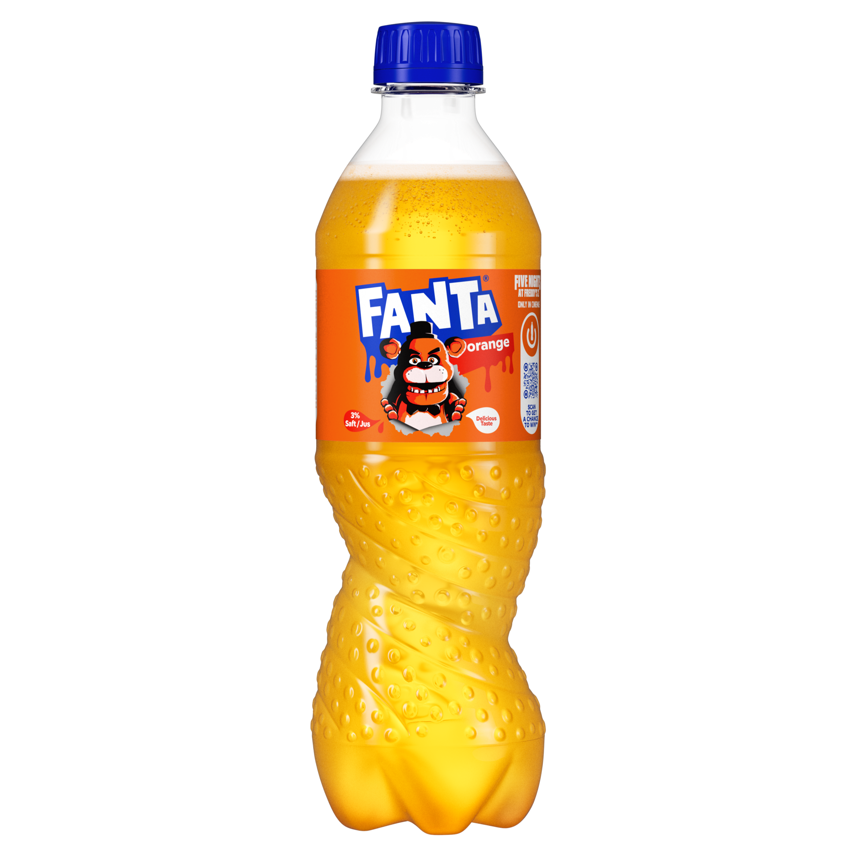 a can of Orange x Freddy FazBear fanta