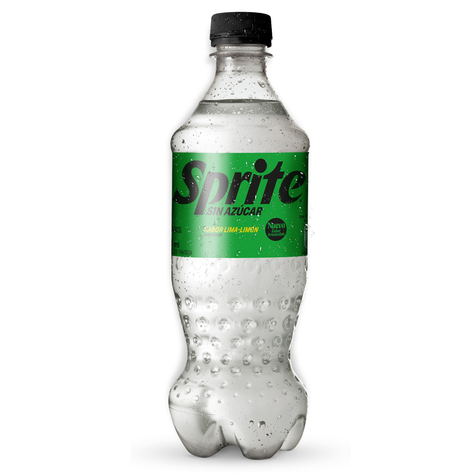 Botellas 500 cc Sprite nuevo sabor lima limón original y sin azúcar. 