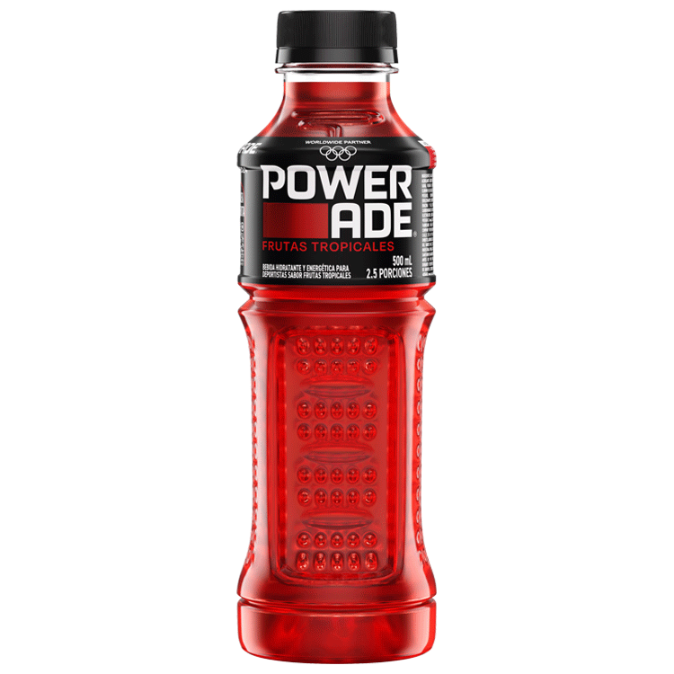 Botella de Powerade Frutas Tropicales, 500 ml.​