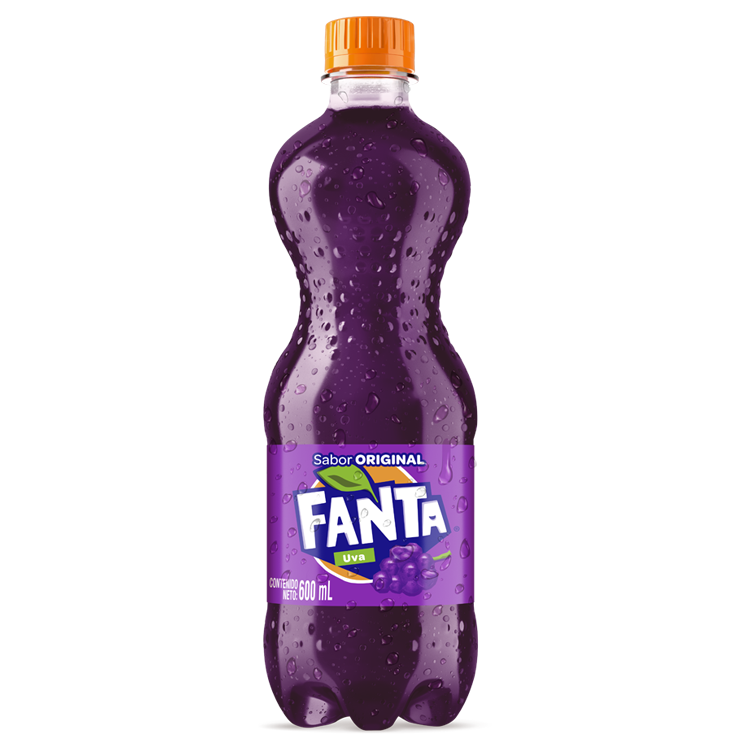 Botella de 600 ml de Fanta sabor Uva.