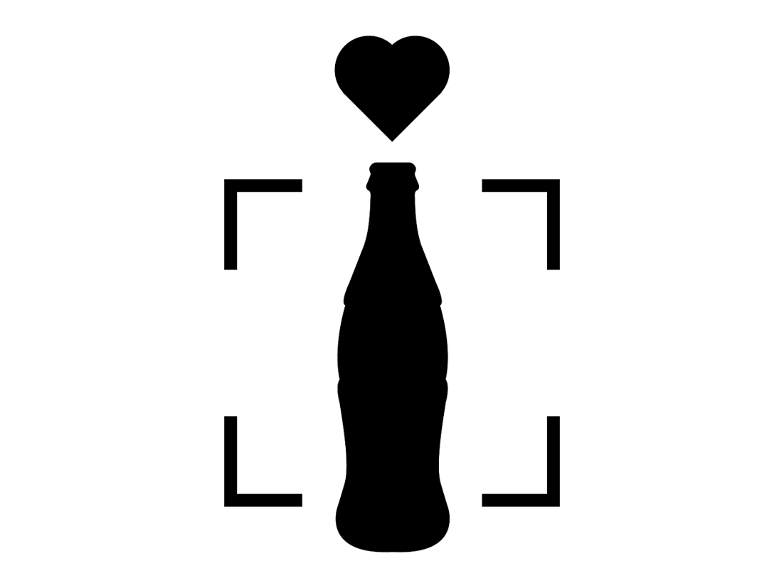 Black coke bottle on white background