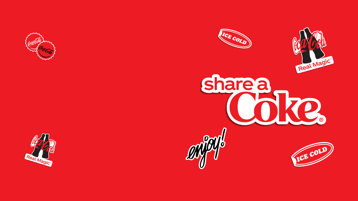 Share a Coke with brand stickers