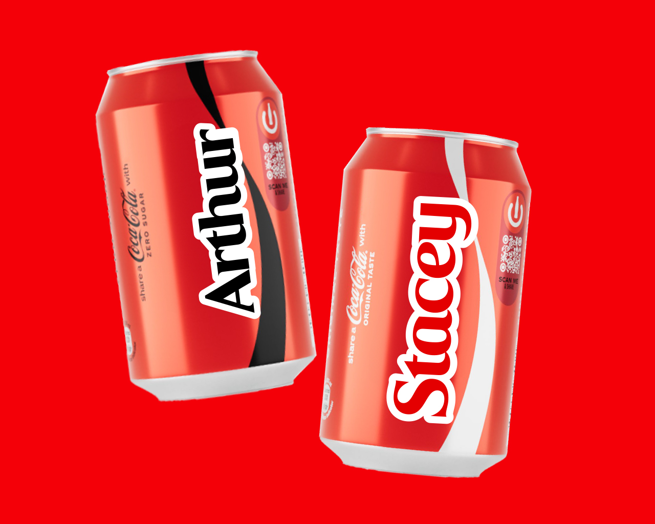 share a coke cans with names arthur and stacey