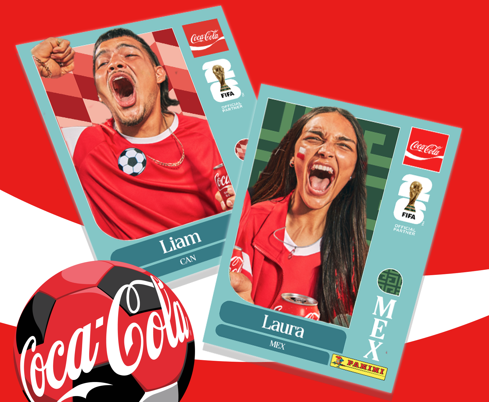 fans on custom Panini cards with Coca-Cola theme 