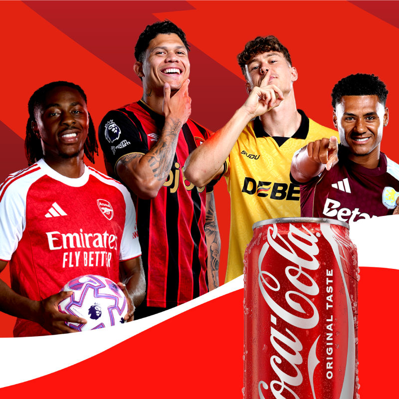 Guess the goals Premier League Footballers in front of a can of Coca-Cola