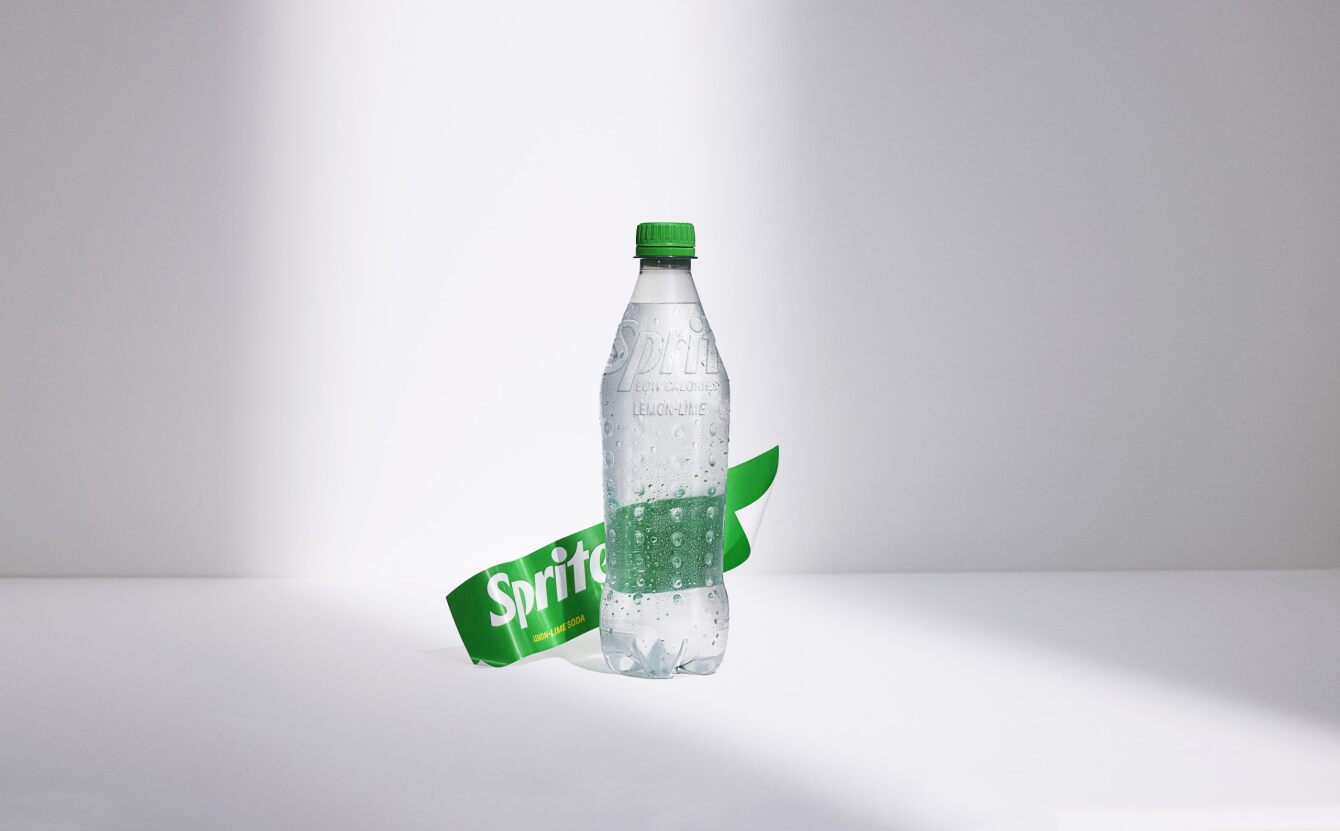 sprite label less bottle