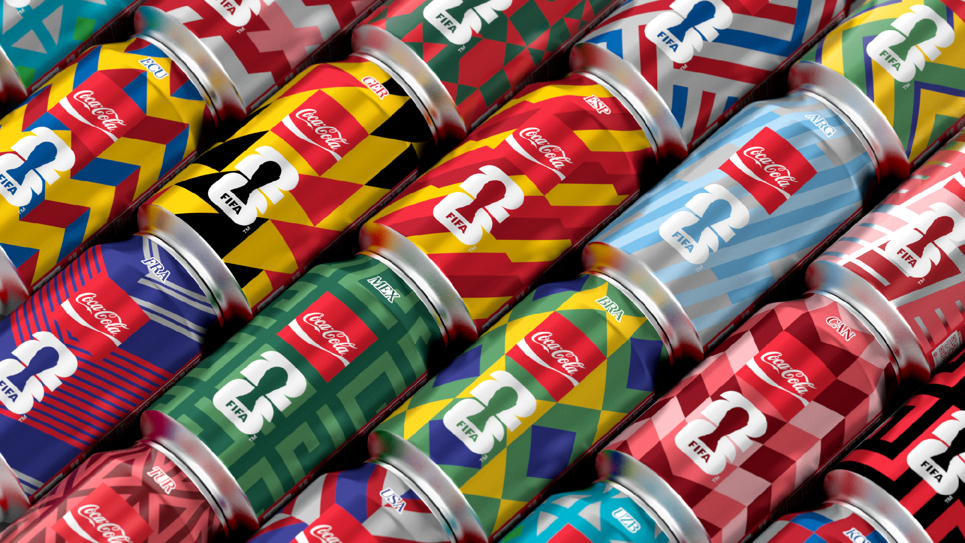Coca-Cola FIFA World Cup 26 limited-edition collectible cans with country flag designs.