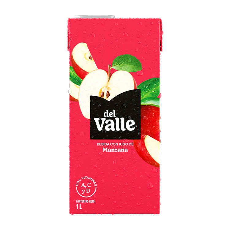 Tetra Brik del Valle con Jugo de Manzana 1L