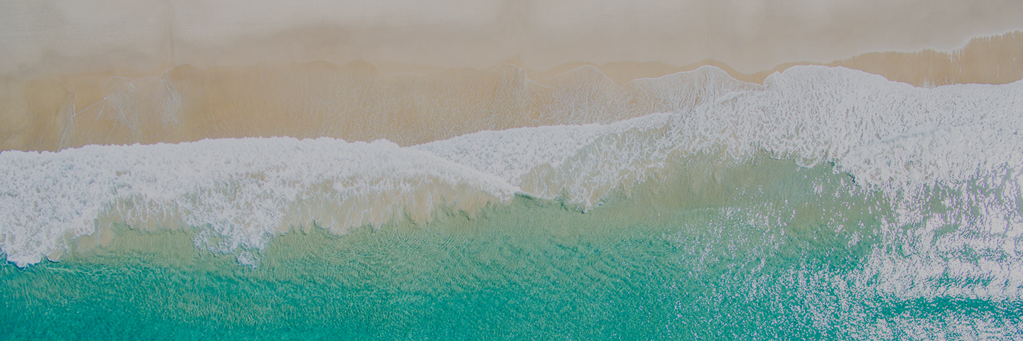 Waves lapping against golden sand