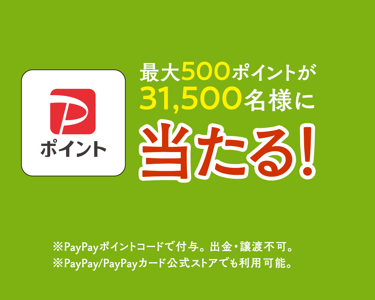 PayPayポイント 最大500ポイント