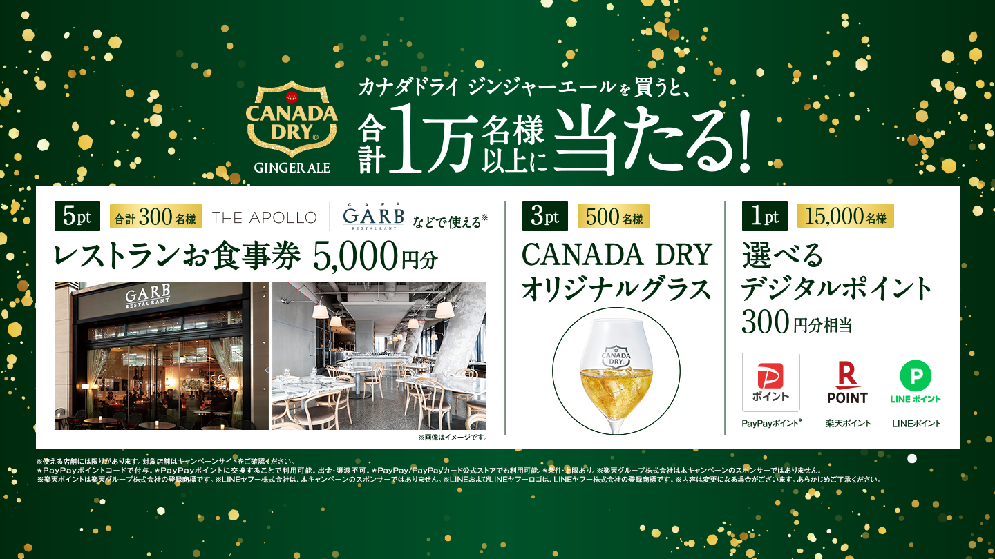 華やかなひとときに乾杯！合計1万名様以上に当たる！