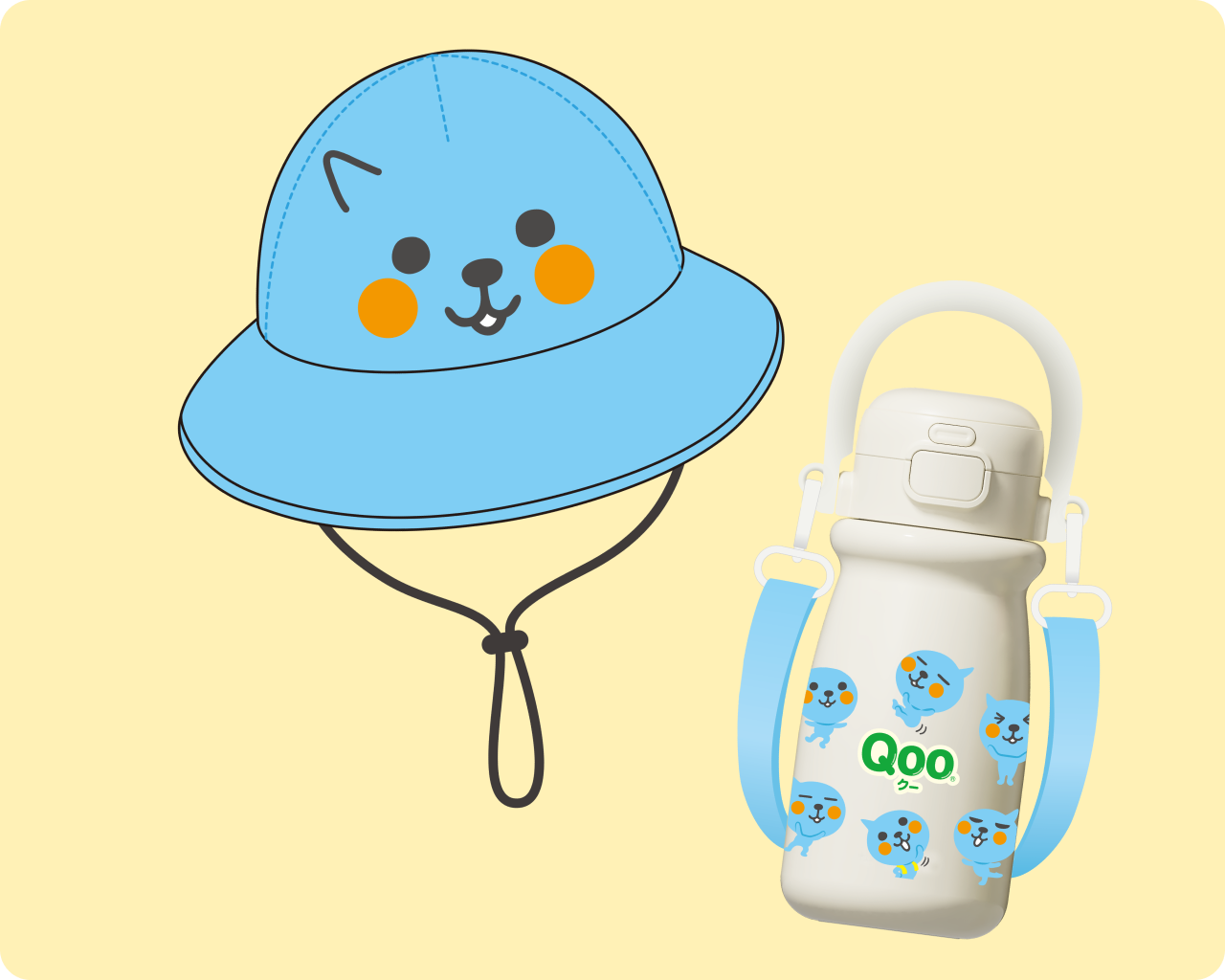  【3ポイントコース】Qooなりきりハット＆ステンレスボトル