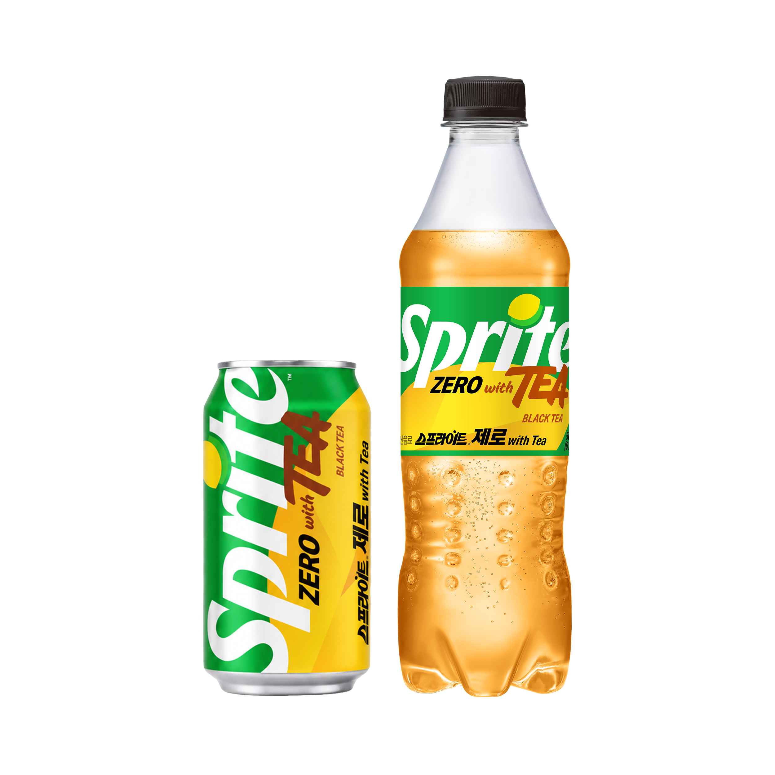 스프라이트 제로 위드 티 500ml PET, 350ml 캔 제품 패키지 이미지