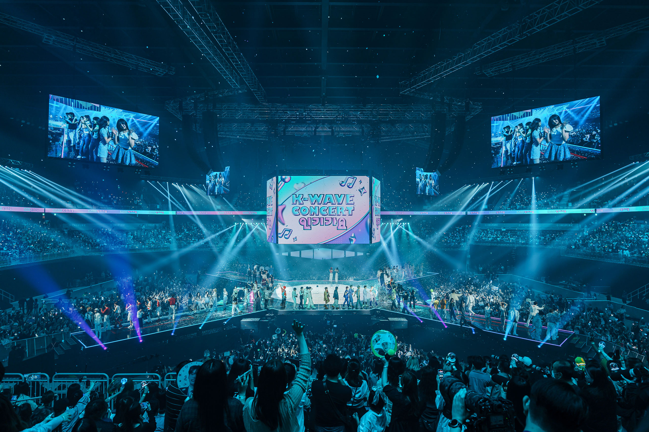 K-Wave 콘서트 <인기가요>가 진행되는 인스파이어 아레나홀의 전경