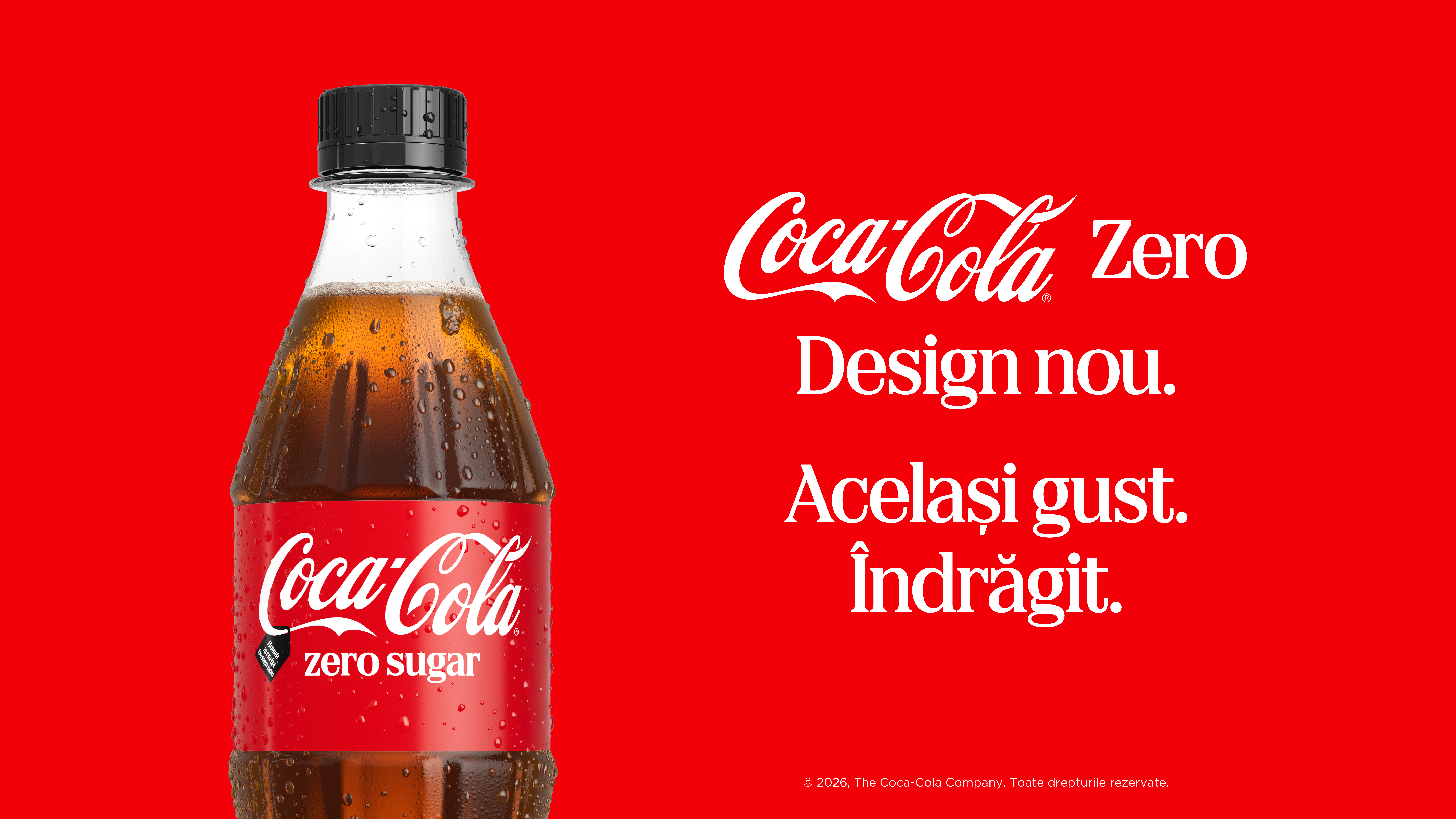Noul design al etichetei Coca-Cola Zero Sugar