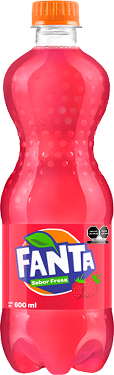 Botella de Fanta sabor Fresa.