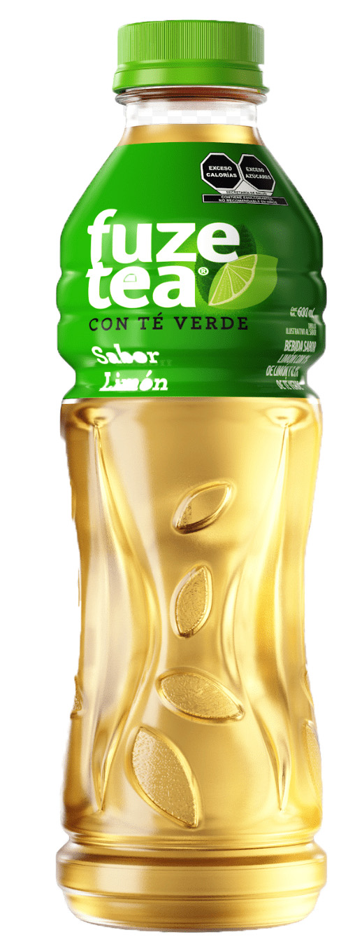 Envase de Fuze Tea sabor Té Verde Limón. Té de Frutas y Hierbas.