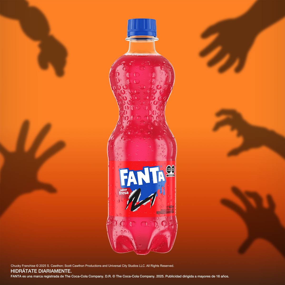 Botella de Fanta sabor Fresa.