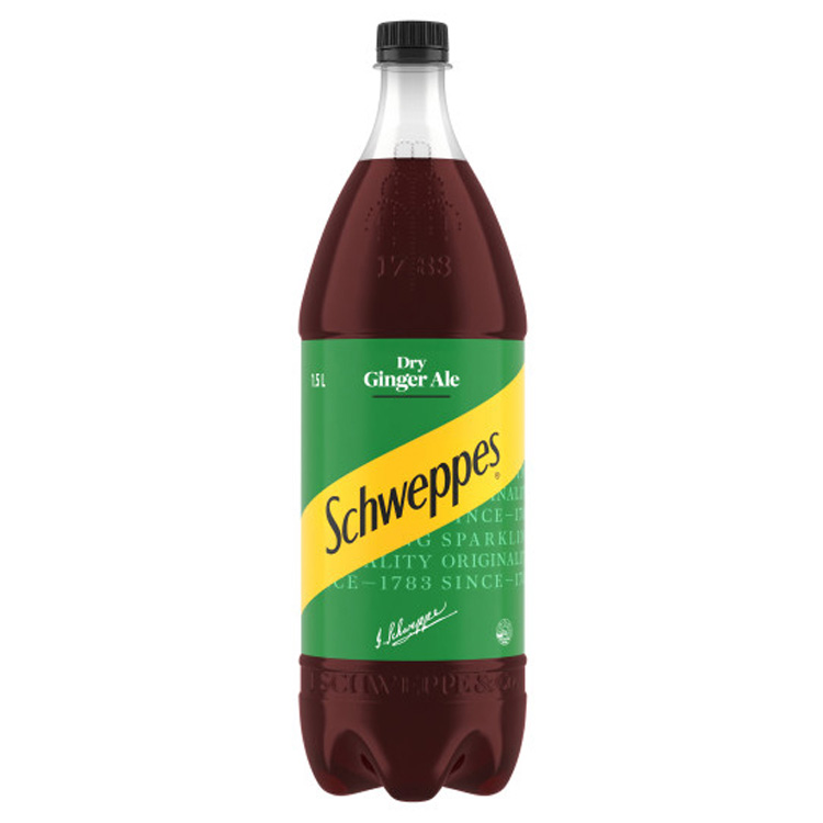 Schweppes Dry Ginger Ale 1.5L Soft Drink Bottle