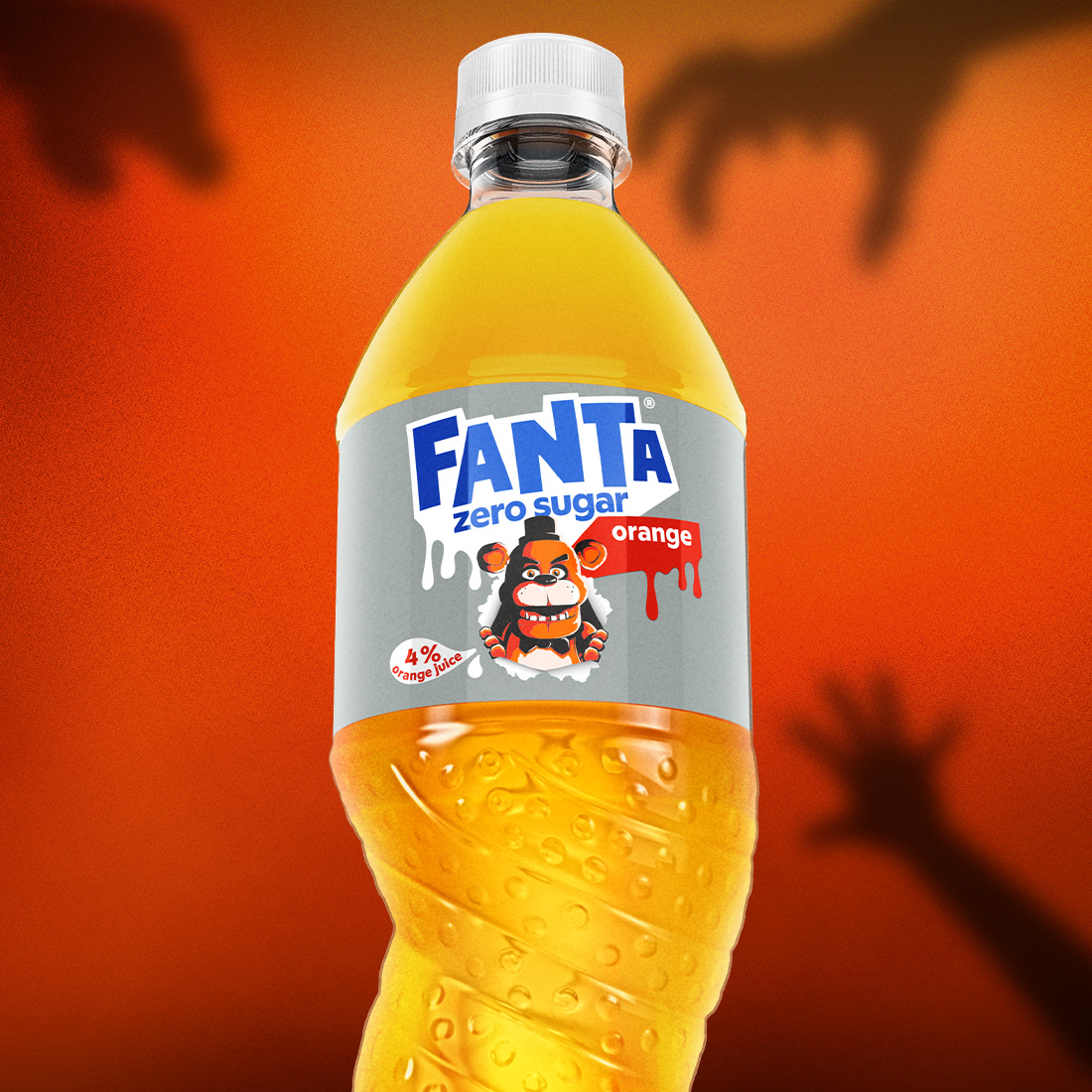 Fanta Orange Zero koos FazBeari kujutisega. 