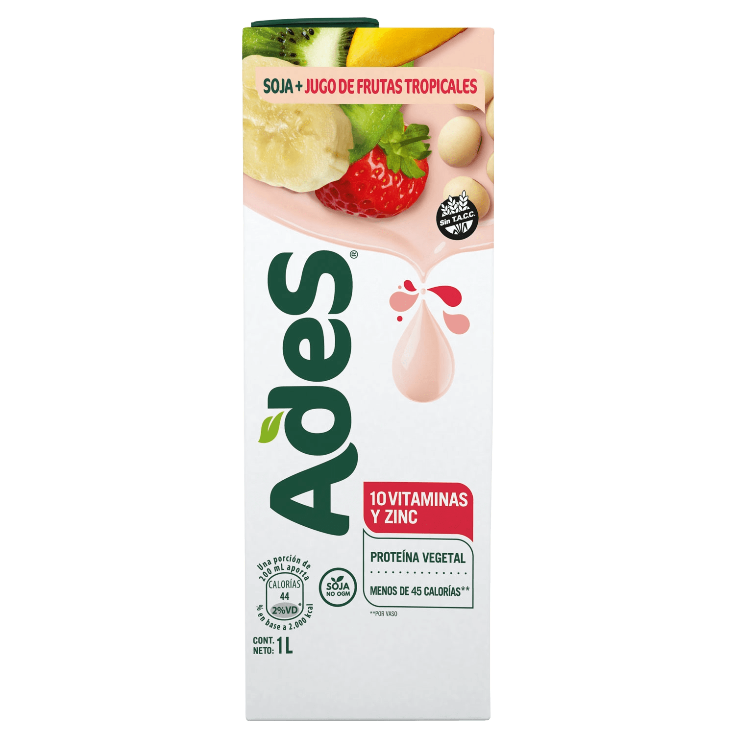 Tetra Brik de Ades Soja Sabor Frutas Tropicales