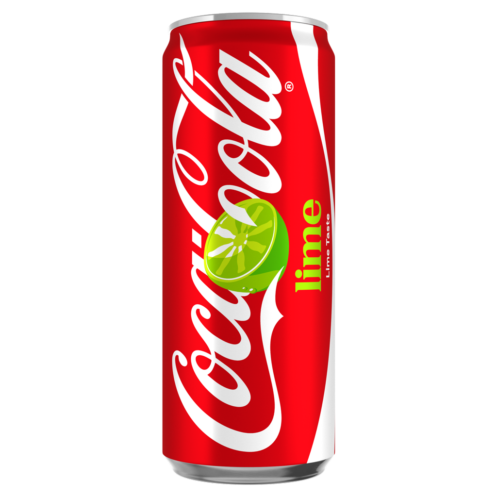 Crveno-zelena limenka Coca-Cola Lime sa belim logotipom