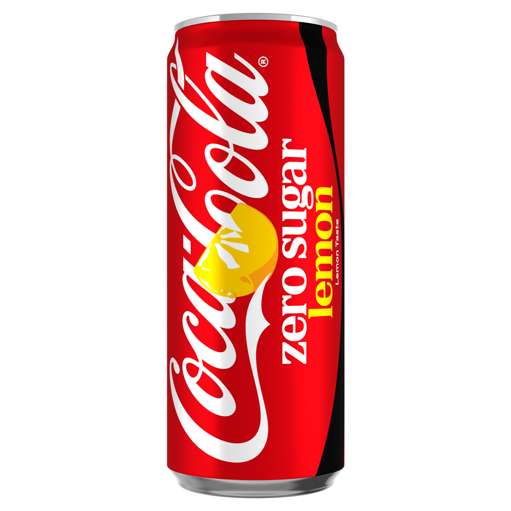 coca-cola zero sugar lemon limenka sa belom pozadinom