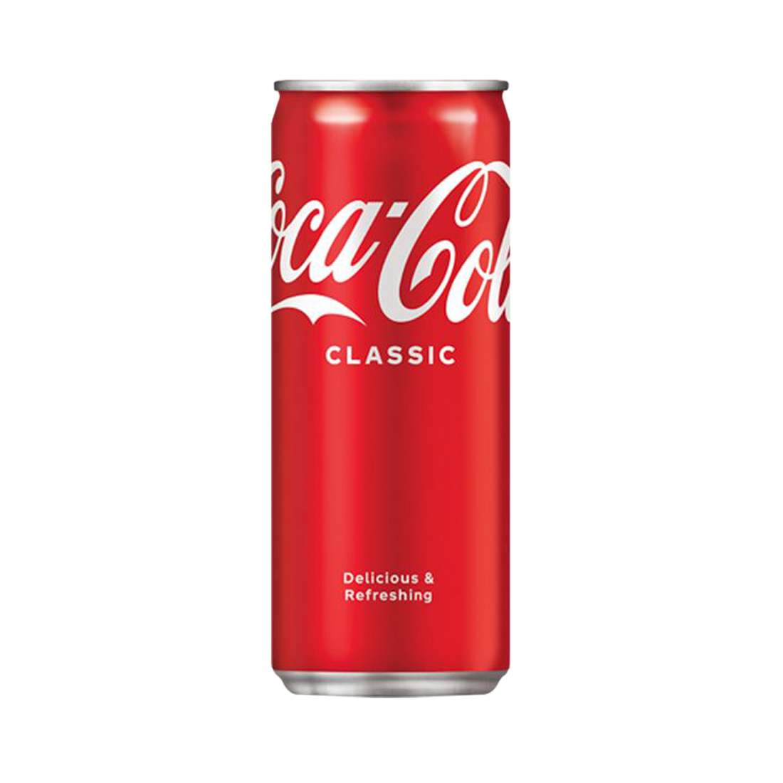 Coca-Cola Classic can on white background