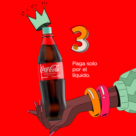 sv-coca-cola-reborn-carrusel-desktop-270x270px.jpg Botella retornable de Coca-Cola con el número 3 y el texto "Paga solo por el líquido".