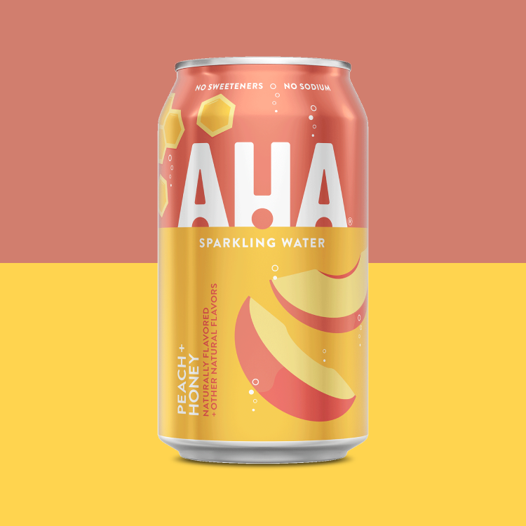 Aha Peach Honey Cans, 12 fl oz, 8 Pack