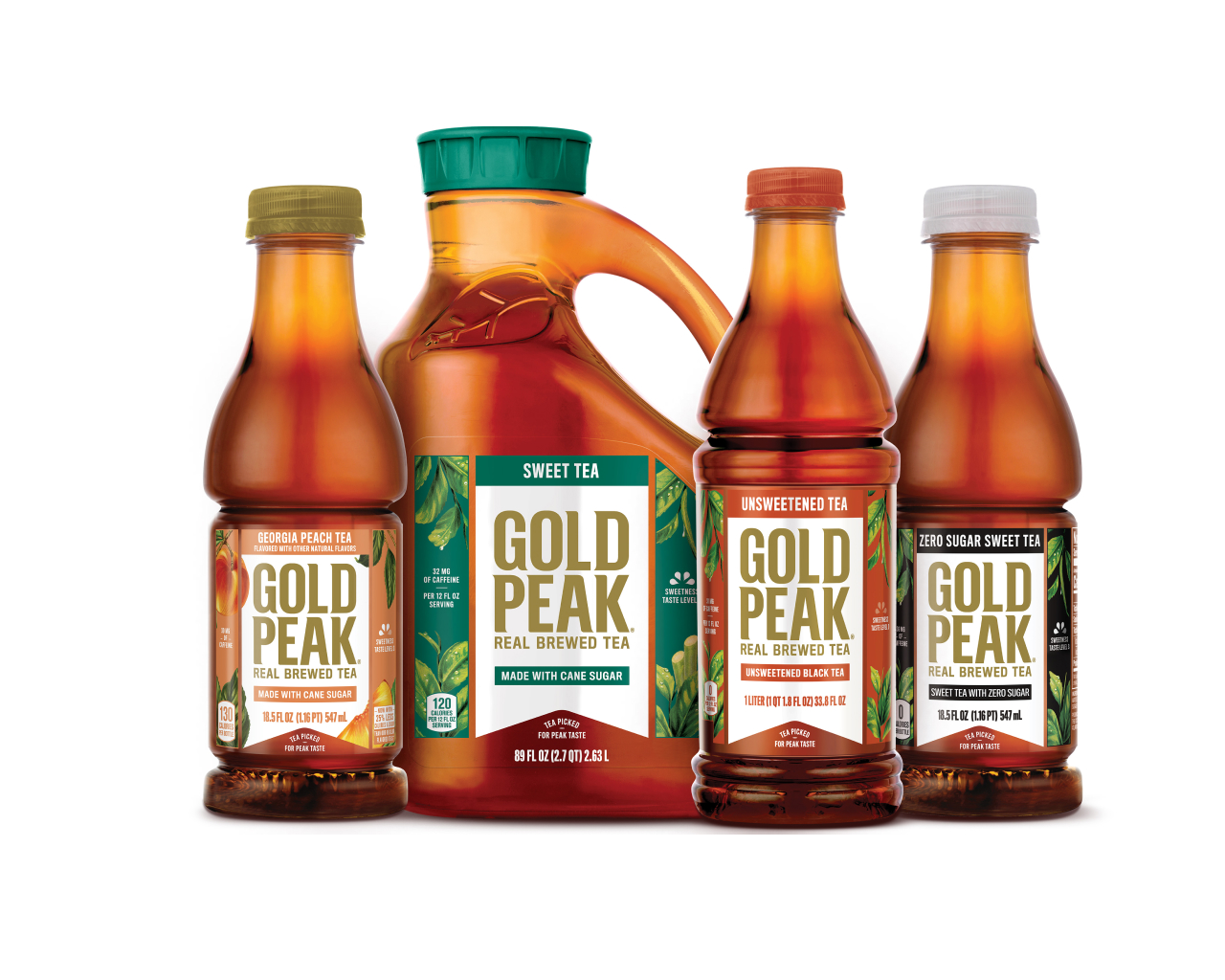 Gold Peak bottles in different flavors