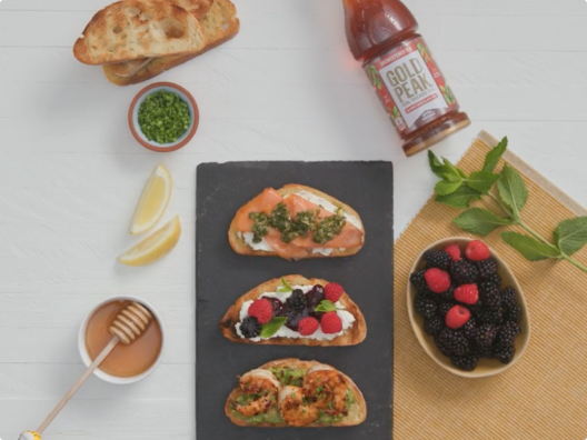 Toast Bar display with Gold Peak Unsweetened Tea