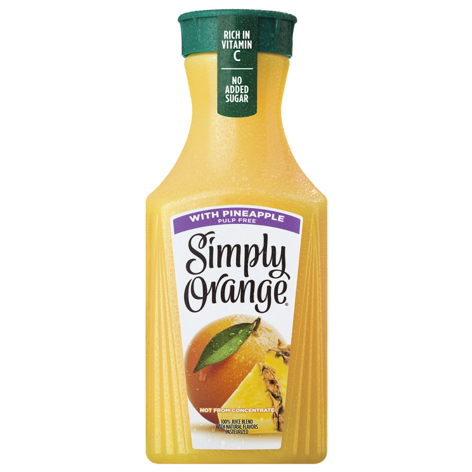 Simply Orange w/ Pineapple Juice Bottle, 52 fl oz