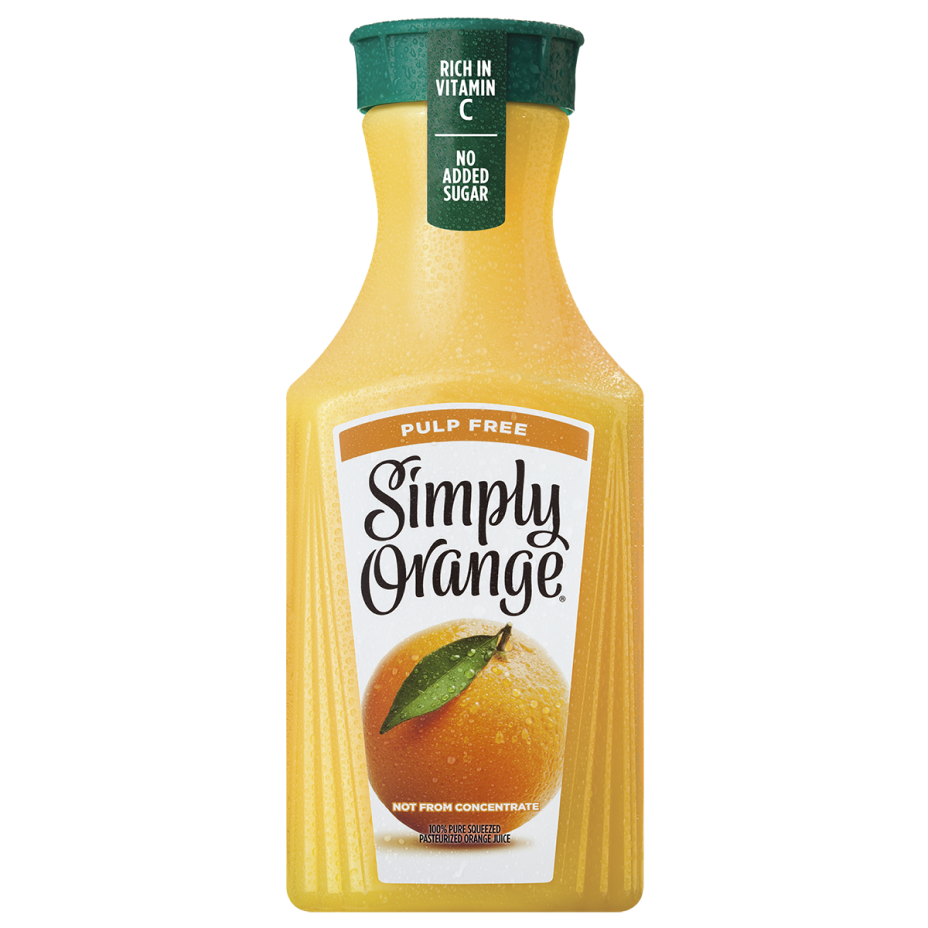 Simply Orange Pulp Free Juice Bottle, 52 fl oz